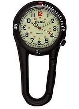 Klox Black Clip On Carabiner Metal Fob Watch Luminous Dial Doctor Doctor Nurses