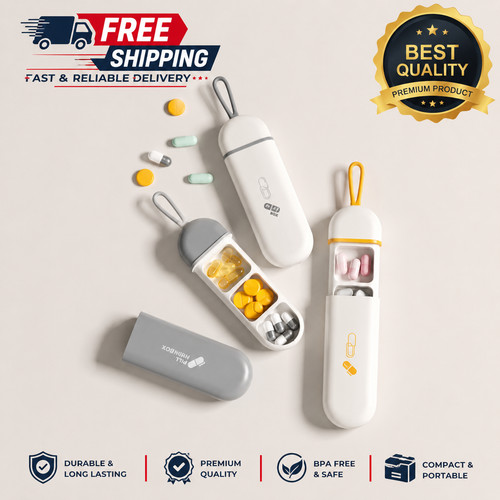 Portable travel pill box - travel,