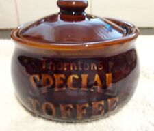 Thorntons Special Toffee Jar Pearsons of Chesterfield Stoneware Jar Lidded Retro
