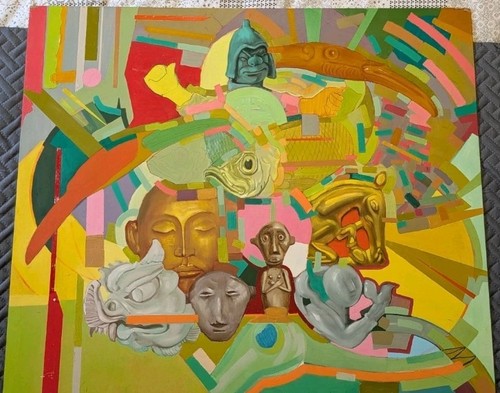 Large original unframed oil - original unframed,