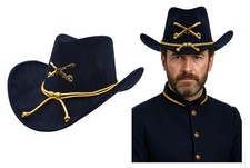 Civil War Officer Hat Gold Cord Cavalry Cowboy Western Cap Reenactment Costume