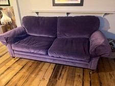 three seater purple velvet