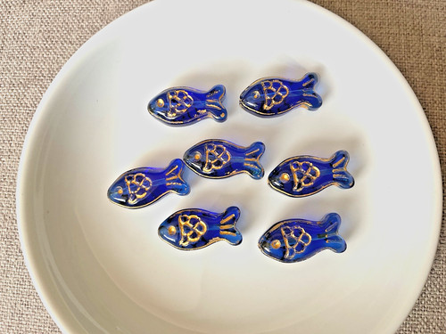 Beautiful 7pcs czech - , glass