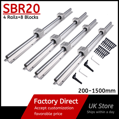 Sbr20 200mm 1500mm linear - sbr20, 200mm~1500mm