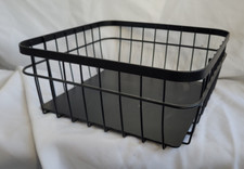 Wire Storage Basket Organiser Tidy Clothing Towel Holder Space Saving Solution