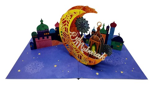 Eid mubarak pop card - up,
