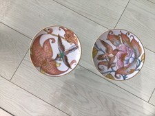 2 Vintage Hutschenreuther German Porcelain Hummingbird Hand Painted Plates 4”