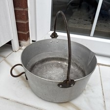 Vintage Large Aluminium Jam Pot Preserving Pan Saucepan 6.5” Deep  By 13” Across