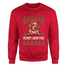 Golden Retriever Puppy Christmas Holidays Family Sweatshirt Knitted Pattern Tee