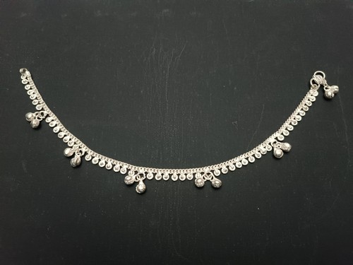 Silver coloured anklet - silver,