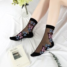 Women Lady Thin Mesh Butterfly