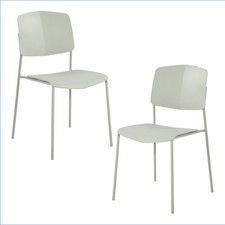 Academy Plastic Kitchen Chairs Aspen Set of 2 Durable Lightweight Green