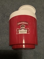Smirnoff Vodka Ice Bucket Vintage Red and White with Lid