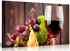 Wine & Grapes Kitchen Wall Canvas Wall Art Picture Print