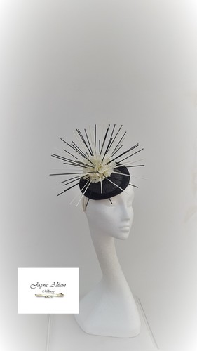 Black ivory fascinator - black,
