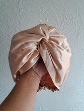 Night Bonnet Silk Front Knot Pink Sleeping Cap/Hat One-Size RRP: £42