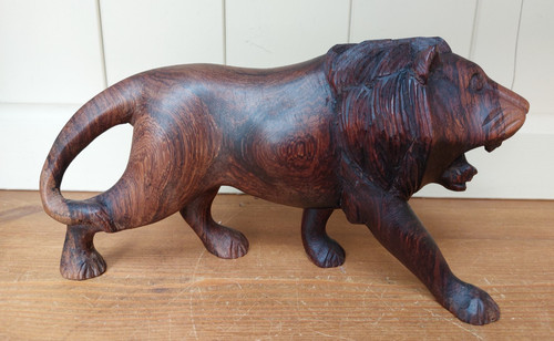 Vintage hand carved hard wood