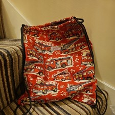 Cath Kidston Cath Kids London Fire Engine Truck String Backpack Satchel Tote VGC