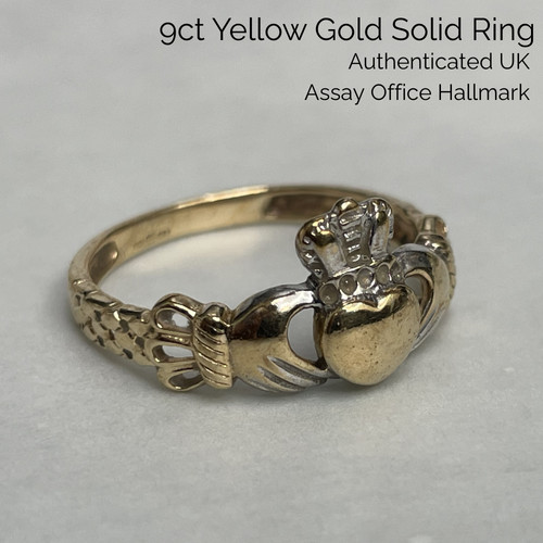 9ct yellow gold claddagh - 9ct, ring
