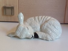 HARPER SHEBEG POTTERY ISLE MAN MODEL OF A SLEEPING LAMB FIGURINE SIGNED SANDRA L