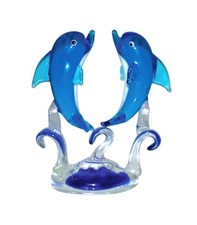 Handcrafted Blue Glass Dolphin