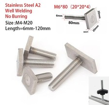 Stainless Steel Head T bolt Square Head screws bolt M4 M5 M6 M8 M10 T slot track