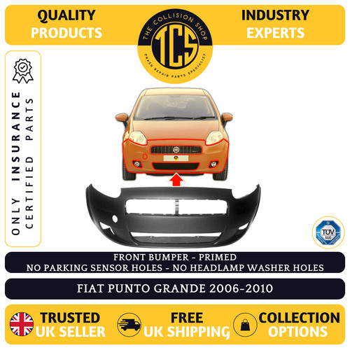 Front bumper primed fits fiat - bumper,