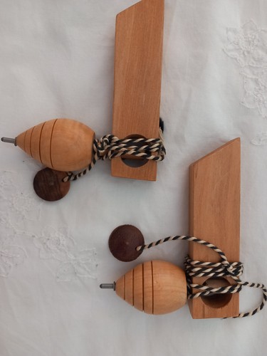 Wooden spinning tops - , (two)