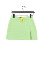 Zara Women's Mini Skirt XS Green Cotton with Other, Polyester Short Mini
