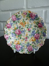 Trinket Pin Dish James Kent Ltd Floral Chintz Rosalynde 1930's Vintage 5"