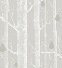 1 Roll of Cole & Son Woods & Pears Wallpaper 95/5029 white Silver Grey RRP £144