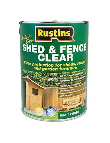 Rustins shed fence clear 1l - &, 1l-