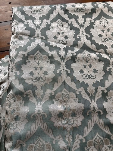 Brocade curtains green blue - brocade,