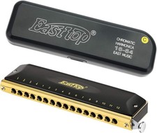 East top Chromatic Harmonica C Key, 16 Holes 64 Tones Chromatic Mouth Organ harm