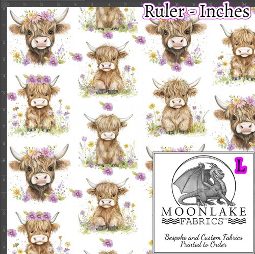 Floral highland cow fabric - highland,