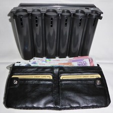 CASH DISPENSER BIG CAPACITY BIFOLD WALLET coin note holder taxi cab bus driver