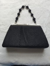 Black Beaded Evening Bag (Leko London)