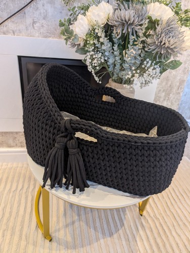 Crochet moses basket - basket, 67cmx30cm