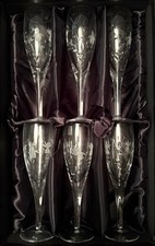 Rockingham Crystal Hand-Cut Champagne Flutes – Set of 6 – Brand New in Box