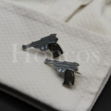 Walther P38 Handgun Cufflinks Custom Made DIY Vintage Jewelry Gift for Men Army