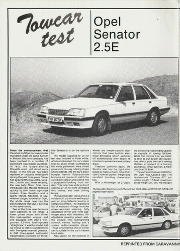 Opel senator towcar road - 2.5, e
