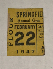 Old Vintage Springfield Annual Gym Concert Floor Event Ticket Stub 2/22/1947