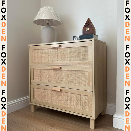 Rattan woven panel chest - chest, of