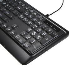 Large Print Backlit Keyboard Wired USB Lighted Computer Keyboard 104 Keys Z6J1