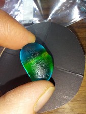 Turquoise,green And Blue Double Sided Seaham Seaglass Multi. Very Unusual.