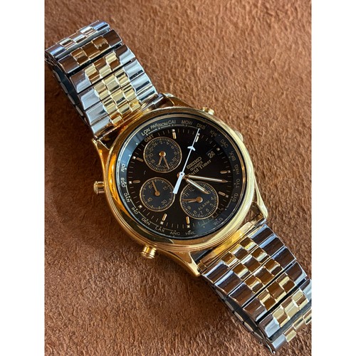 Vintage seiko 5t52 6a39 - vintage, world