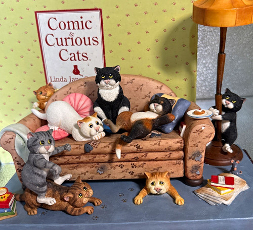 Comic curious cats - comic, border
