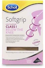Scholl Softgrip C1 Below The Knee Compression Hosiery Large Open Toe Natural