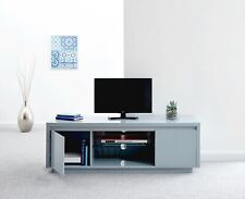 Polar Large Grey High Gloss TV Entertainment Unit with Blue LED lights Graded 1