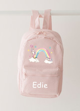 Personalised Unicorn Rucksack Backpack Kids School Kids Custom Name Rainbow